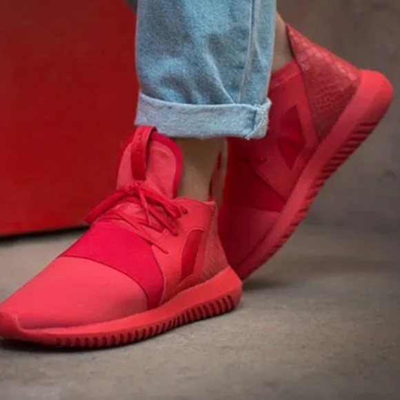 Red Adidas Tubular Gym Shoes - Picture 6 of 6